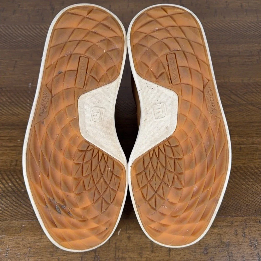 FootJoy Golf Shoes Mens 8 Wide‎ Brown Contour Casual Spikeless Leather Athletic